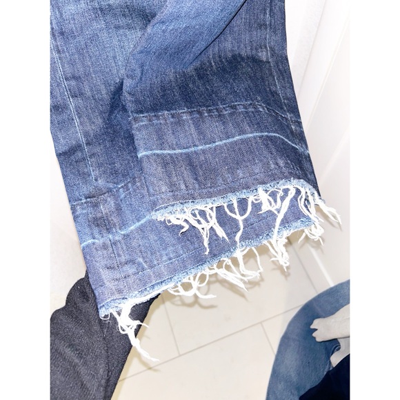 J.CREW Point Sur Denim Wide Leg Crop Raw Hem Dark Wash SZ: 27 - Picture 8 of 14